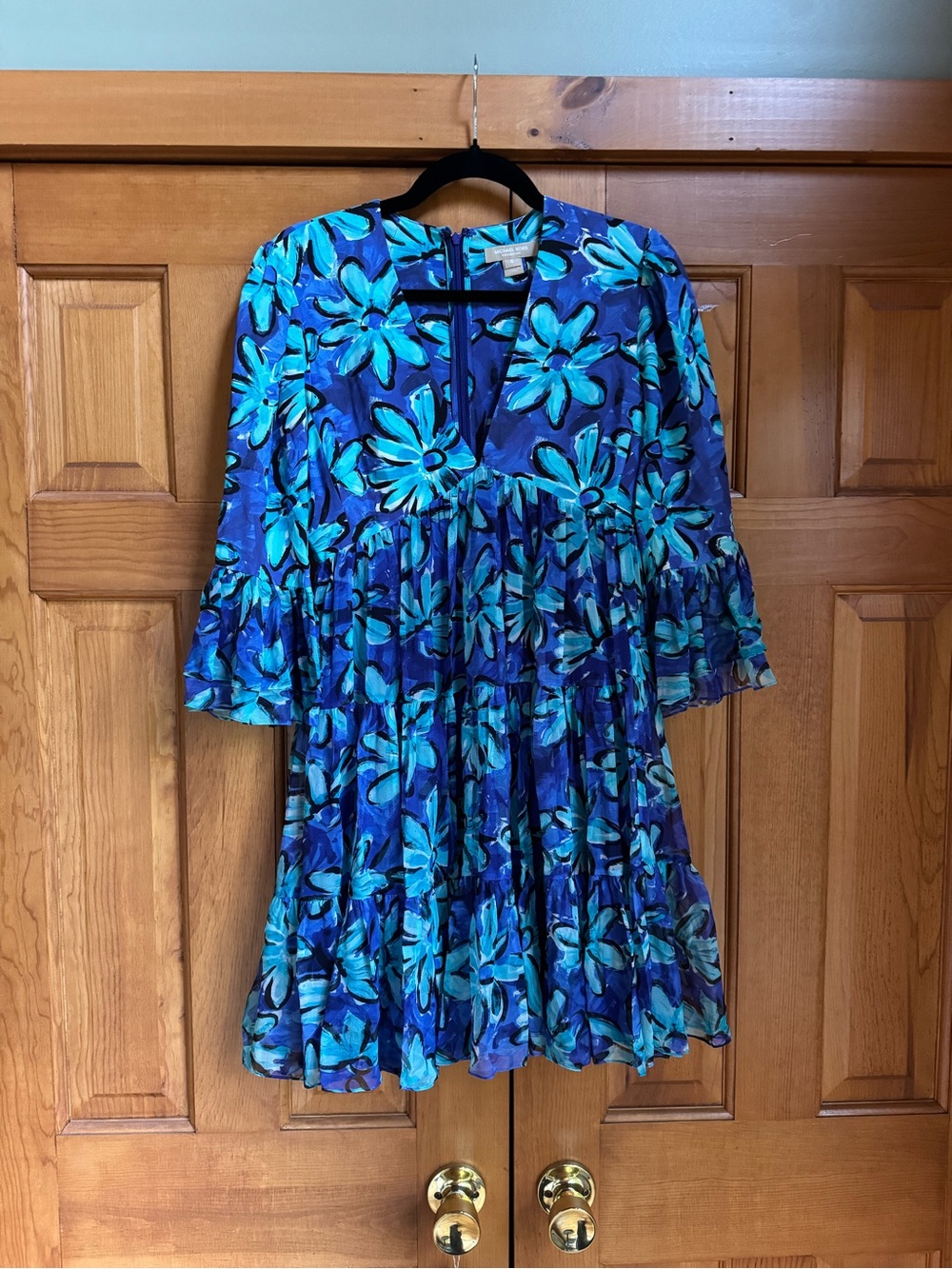 Michael Kors Collection Blue & Teal silk Mini Dress